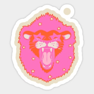 Neon Starry Lion Sticker